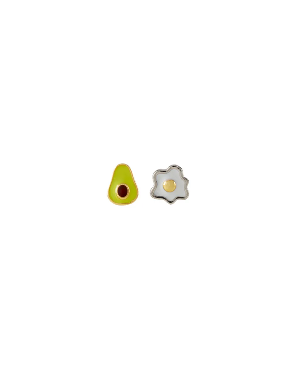 TA-DAAN Avo & Egg mini stud earrings MIX - Set of 2