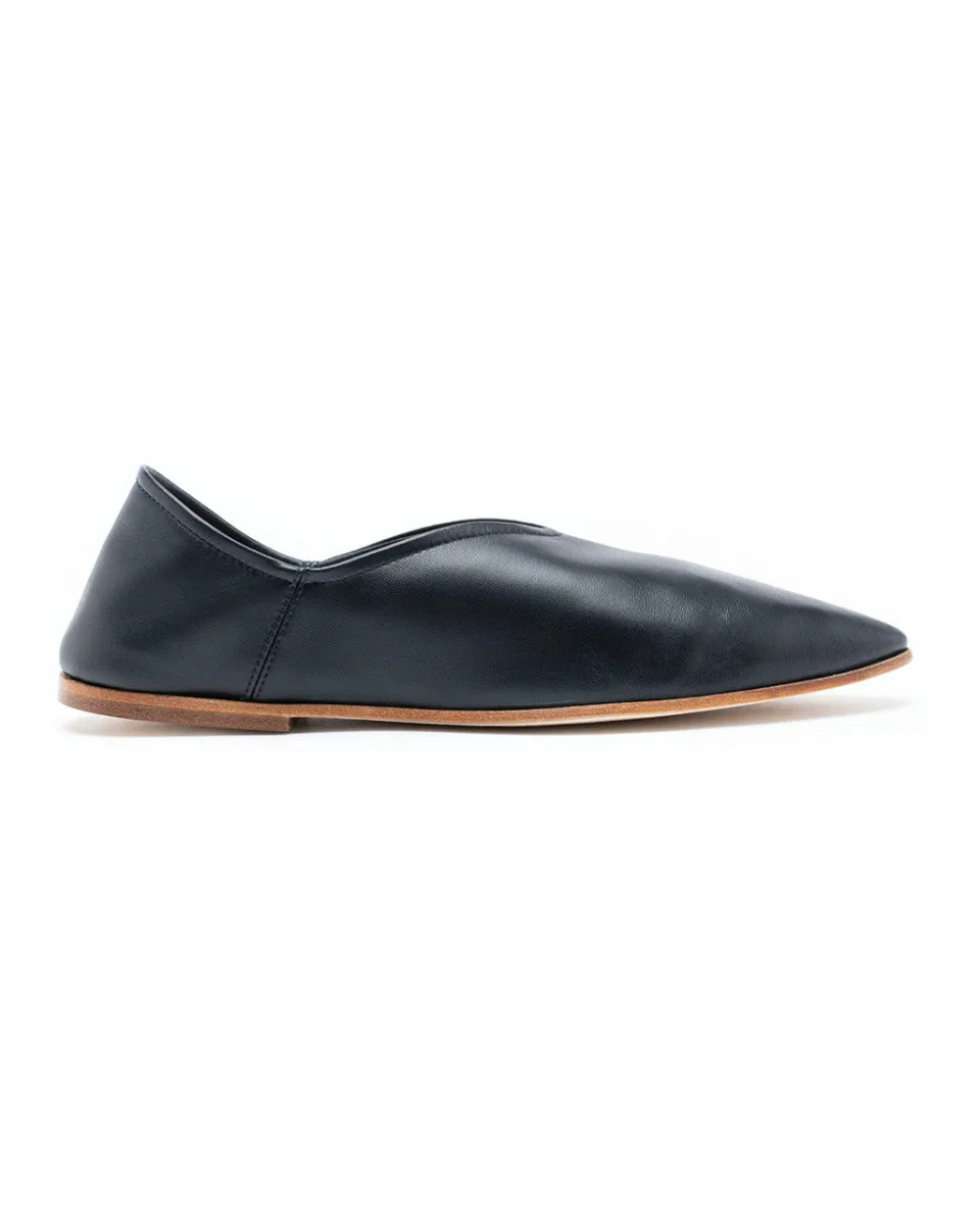 TA-DAAN Babù Milano Leather Flats - Black