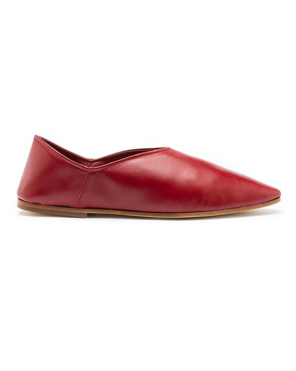 TA-DAAN Babù Milano Leather Flats - Red