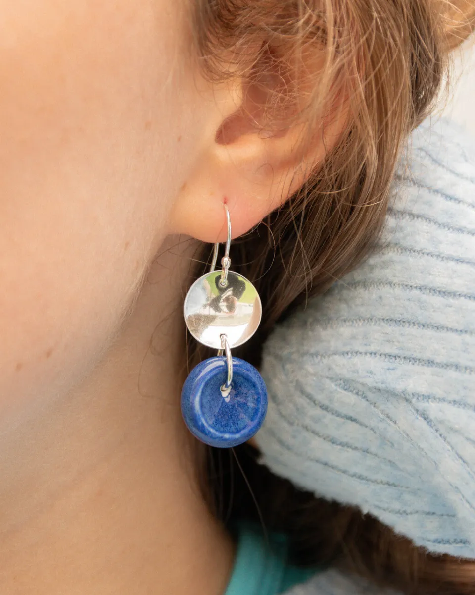 TA-DAAN Balance Porcelain and Silver Earrings