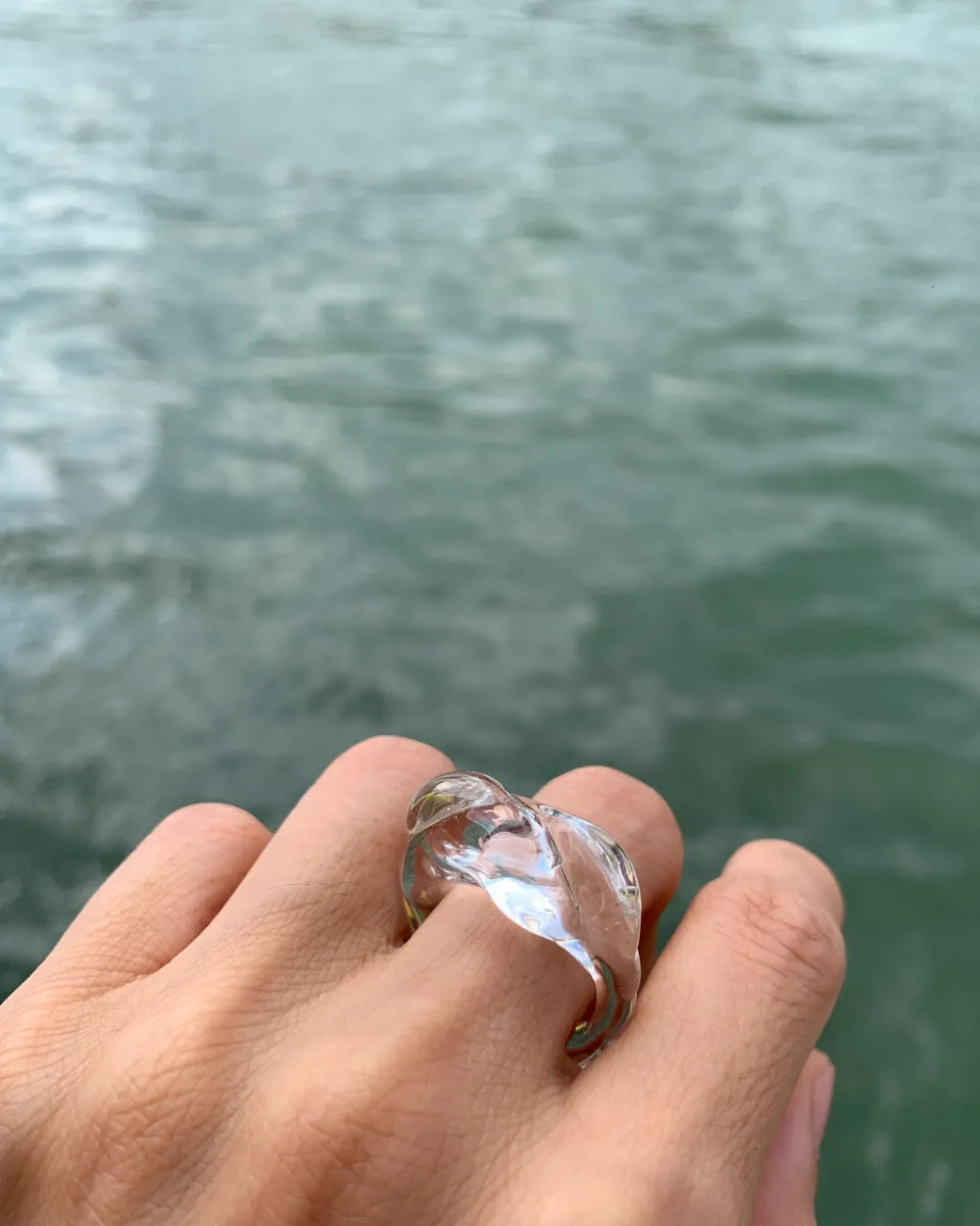 TA-DAAN Be Water - Murano glass ring