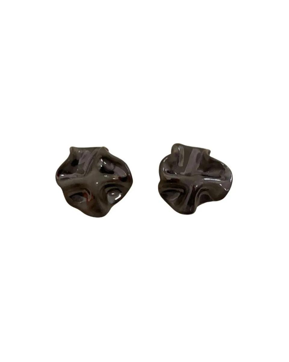 TA-DAAN Black Lilu Ceramic Earrings