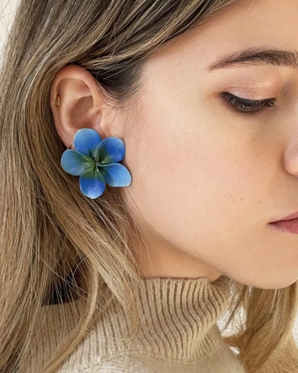 TA-DAAN Blue Frangipane earrings