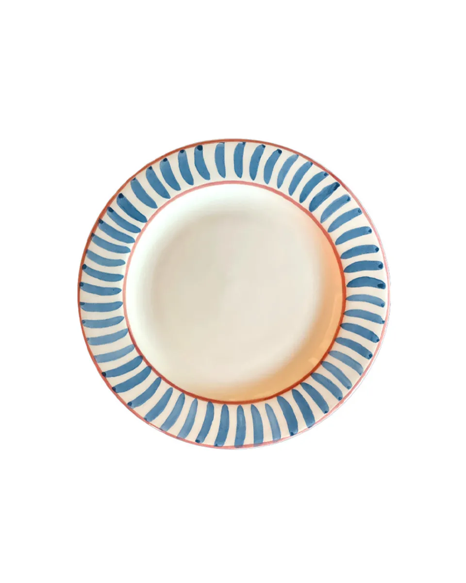 TA-DAAN Blue Striped dining plates - Set of 4
