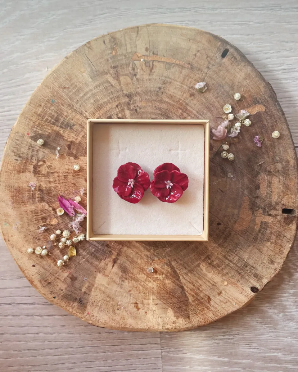 TA-DAAN Cherry Poppy earrings