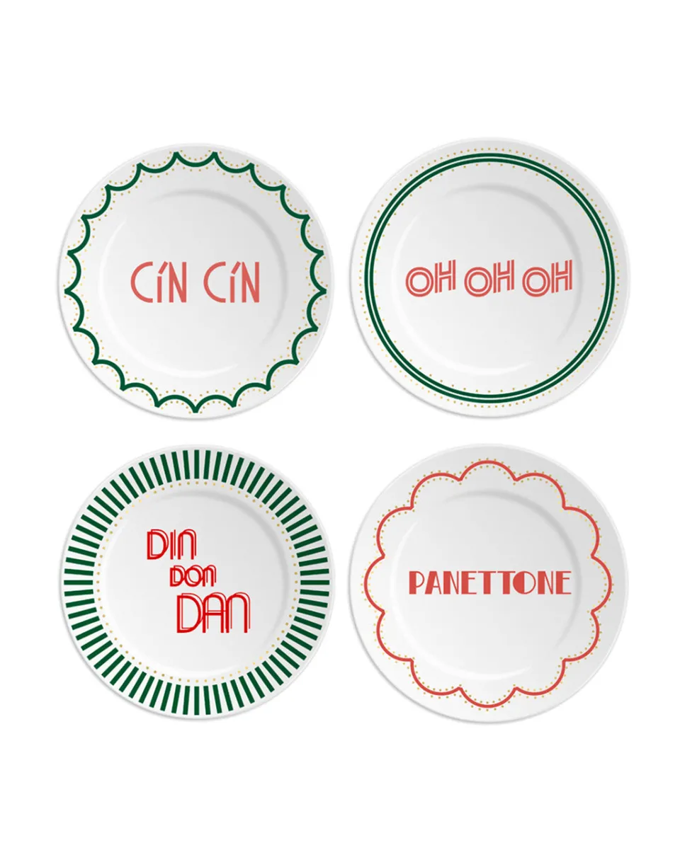 TA-DAAN Christmas bread plate MIX- Set of 4