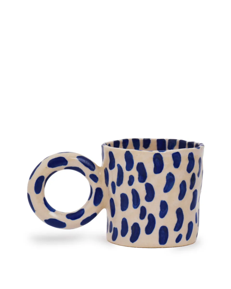 TA-DAAN Circle cup - blue brushstroke stripes