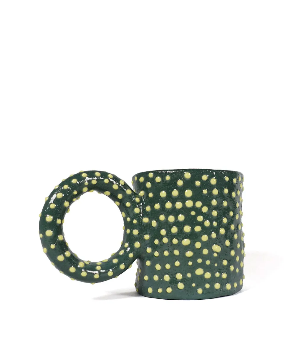 TA-DAAN Circle cup - green with yellow dots