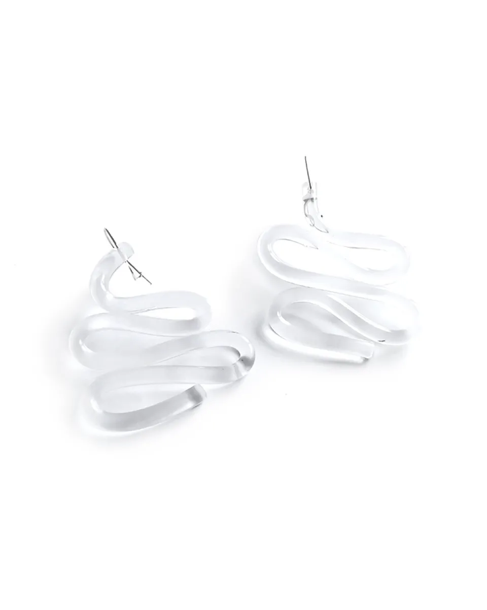 TA-DAAN Clear Snake Earrings