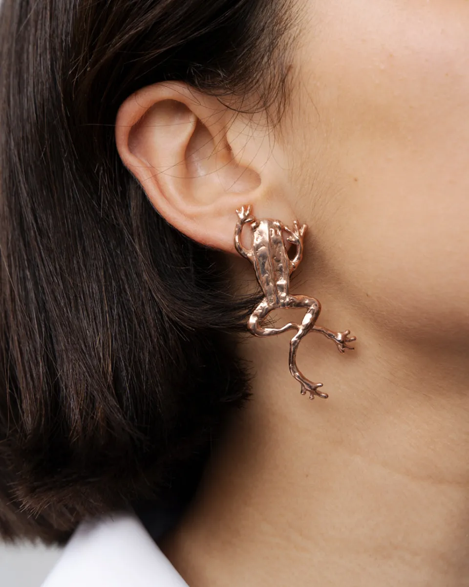 TA-DAAN Climbing Froggies earrings