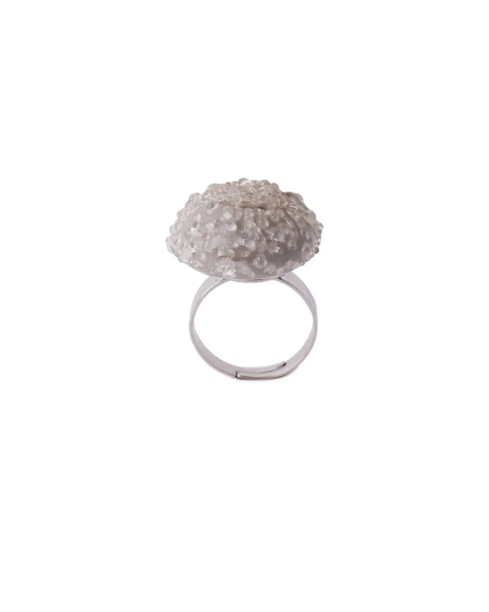 TA-DAAN Crystal Gray Jellyfish Glass Ring