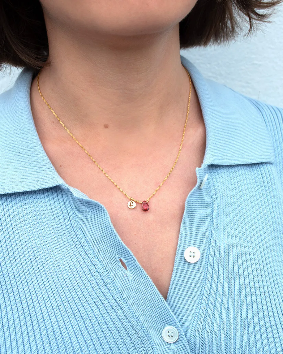 TA-DAAN Custom - Letters & Gemstone Necklace