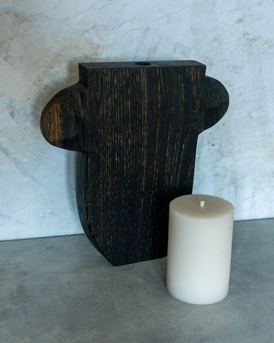 TA-DAAN Ear Textured Wood Vase