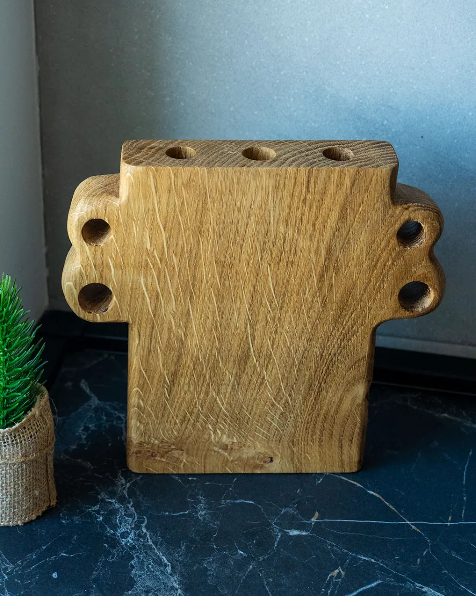TA-DAAN Ear Three Holes Wood Vase