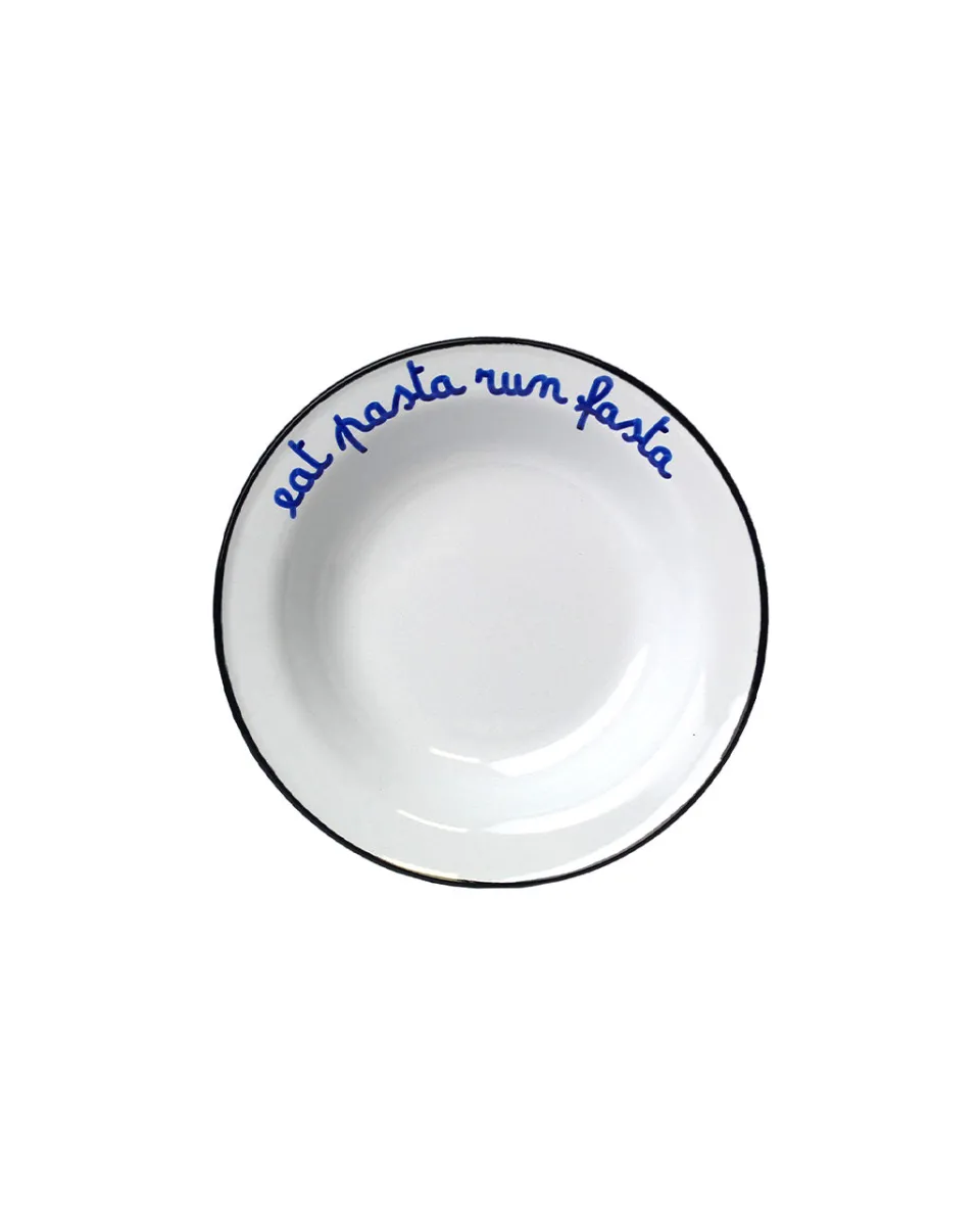 TA-DAAN Eat pasta run fasta enamel deep plate