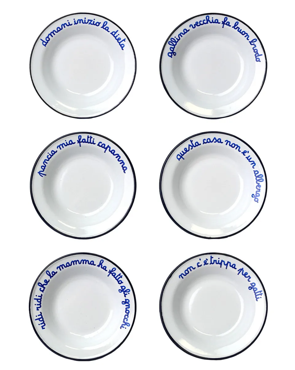 TA-DAAN Enamel deep plate Italian MIX - Set of 6 (-10%)