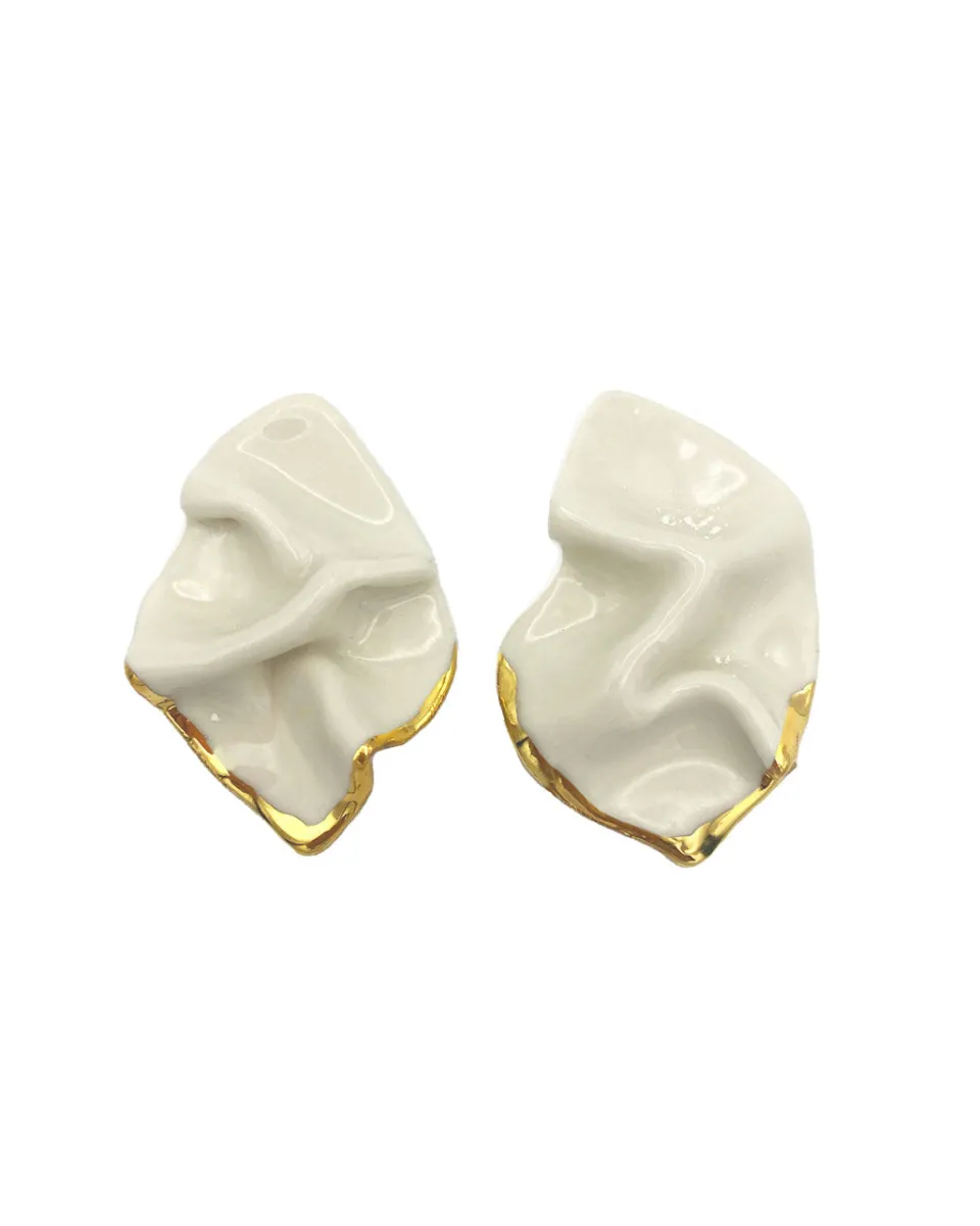 TA-DAAN Eride Ceramic Gold Earrings
