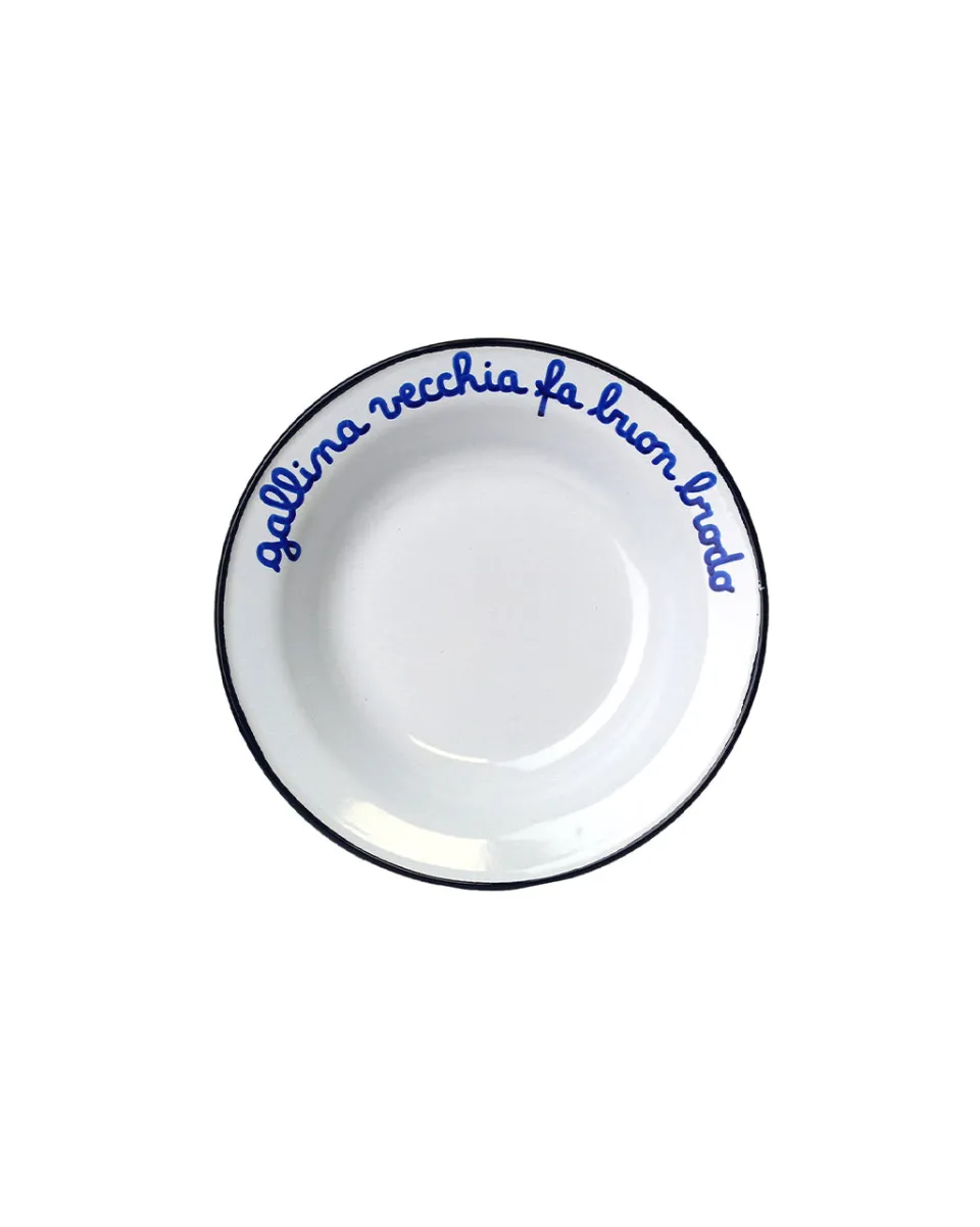 TA-DAAN Gallina vecchia fa buon brodo enamel deep plate