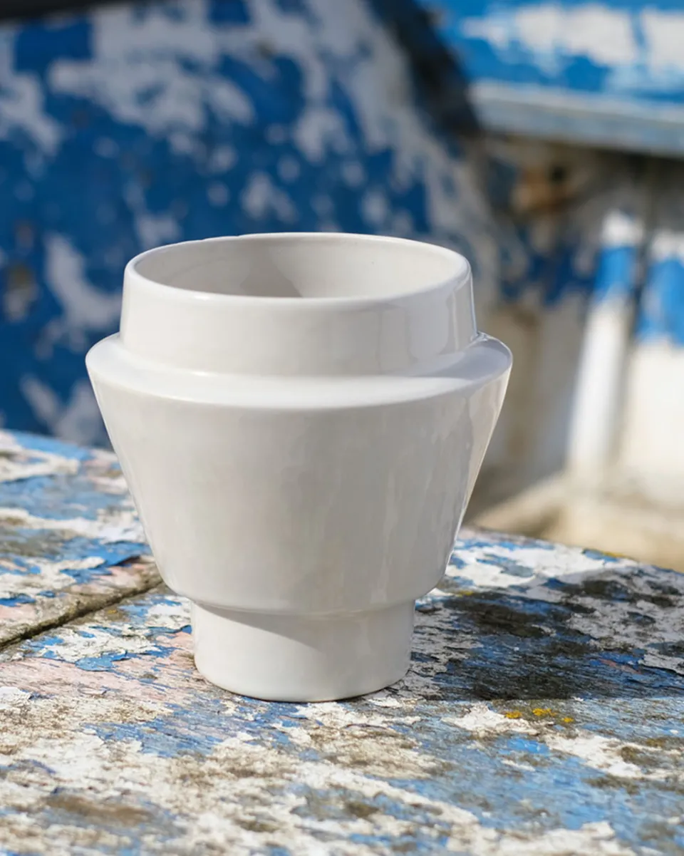 TA-DAAN Glazed Boia Clay Pot - White