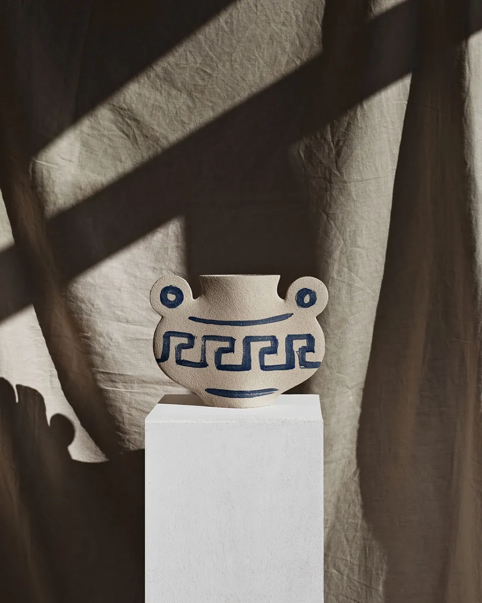 TA-DAAN Greek' Ceramic Illustrated Vase