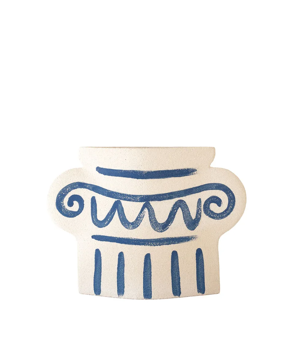 TA-DAAN Greek Column' Ceramic Illustrated Vase