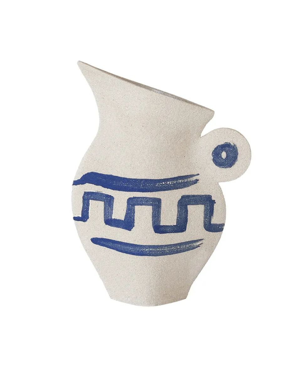 TA-DAAN ‘Greek Pitcher’ Ceramic Illustrated Vase