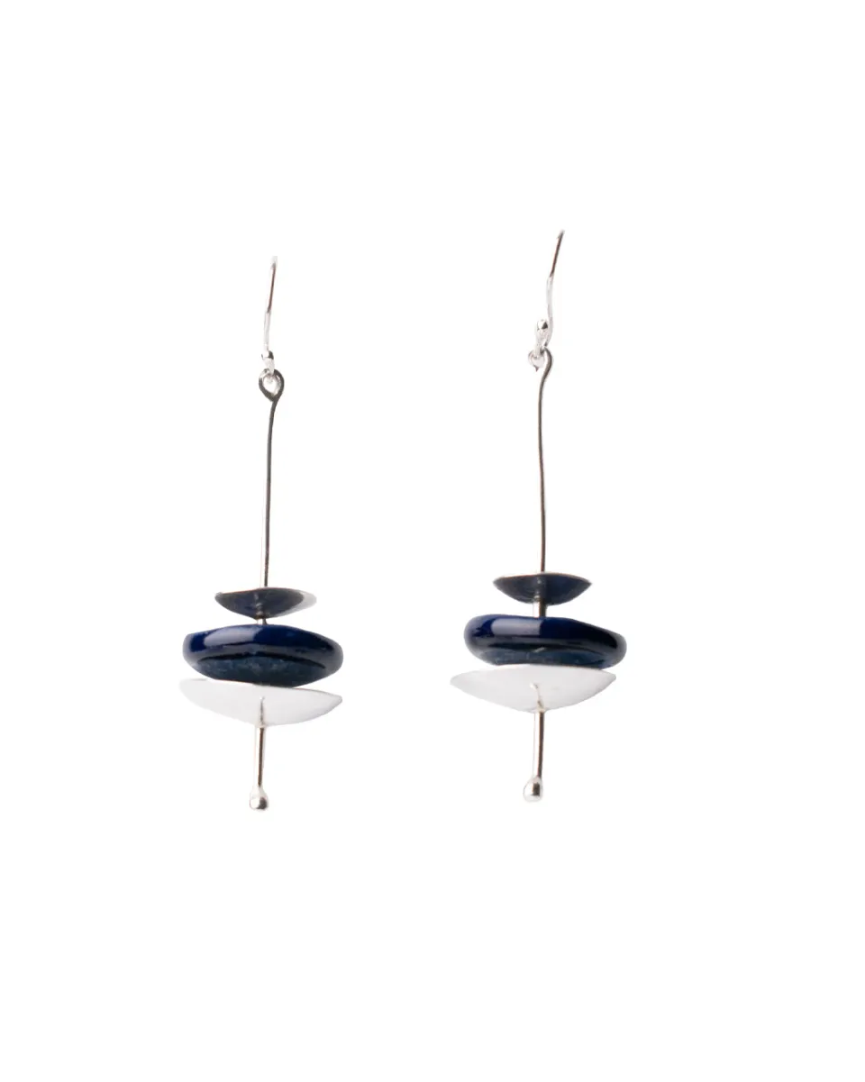 TA-DAAN Hana Porcelain and Silver Earrings