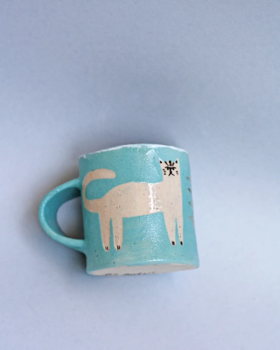 TA-DAAN Hand-Painted Cat Mug
