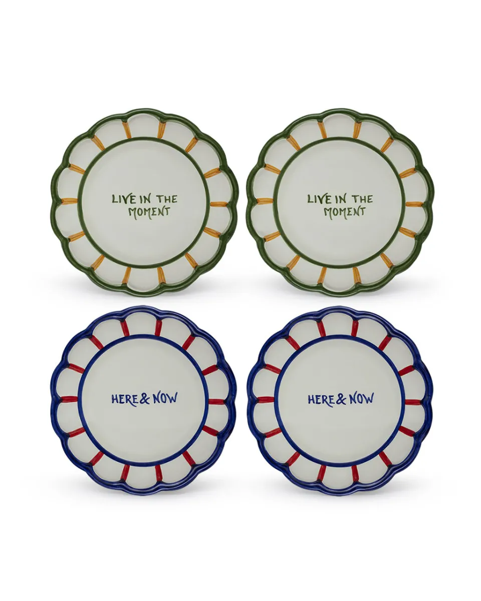 TA-DAAN Here & Now & "Live in the moment" dessert plate MIX - Set of 4