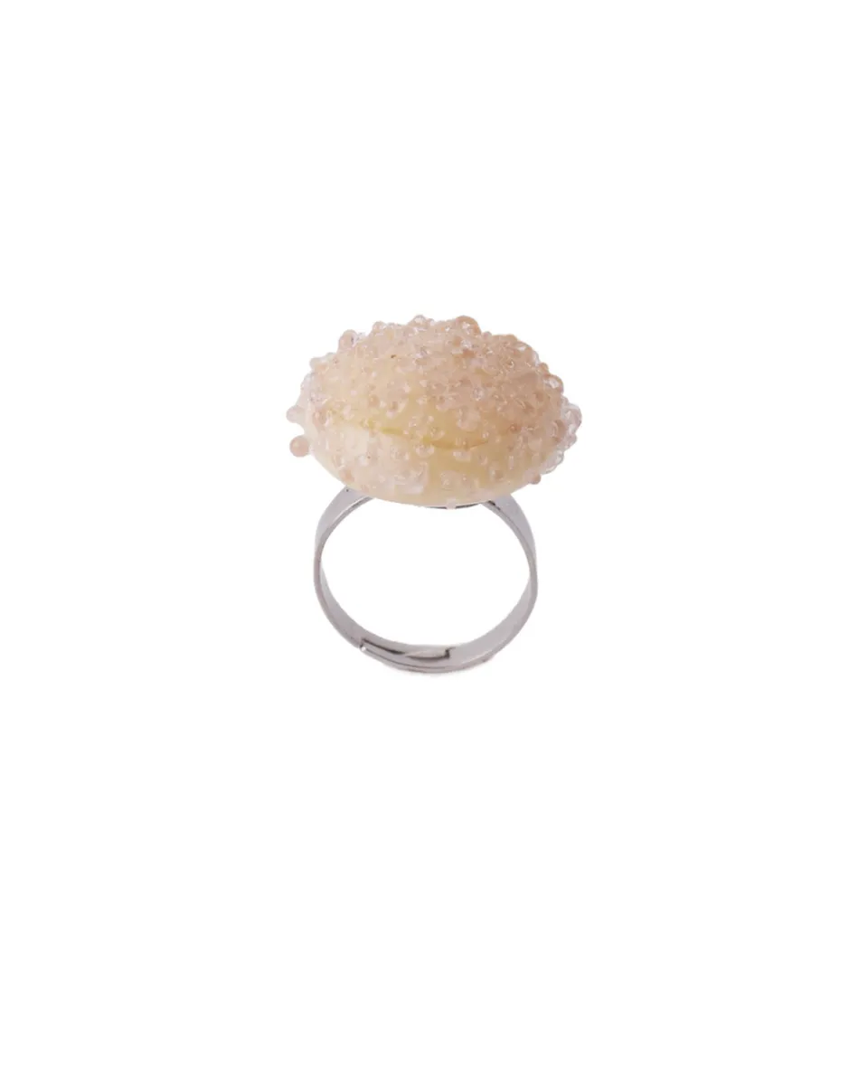 TA-DAAN Ivory Jellyfish Glass Ring