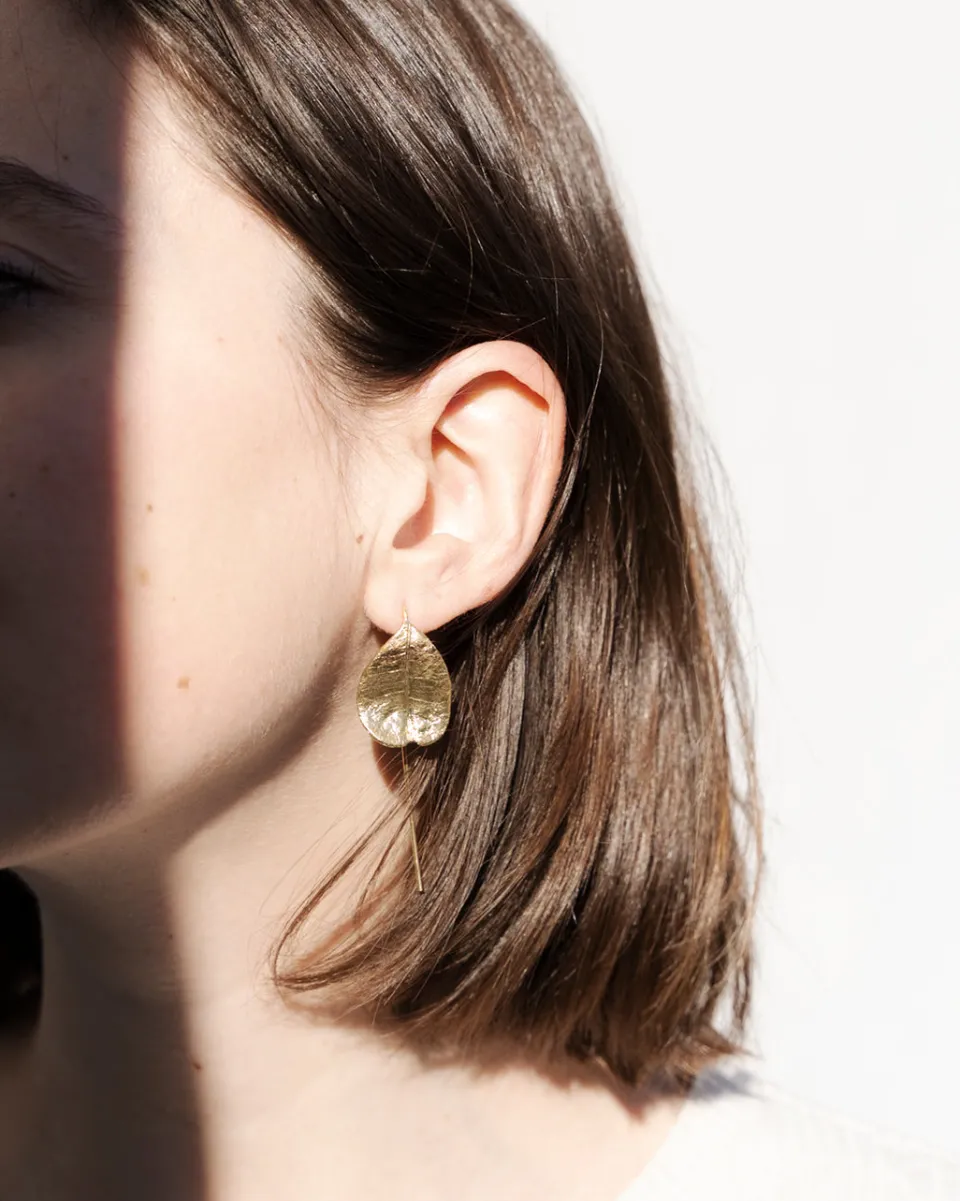 TA-DAAN Jasmine leaf large earrings