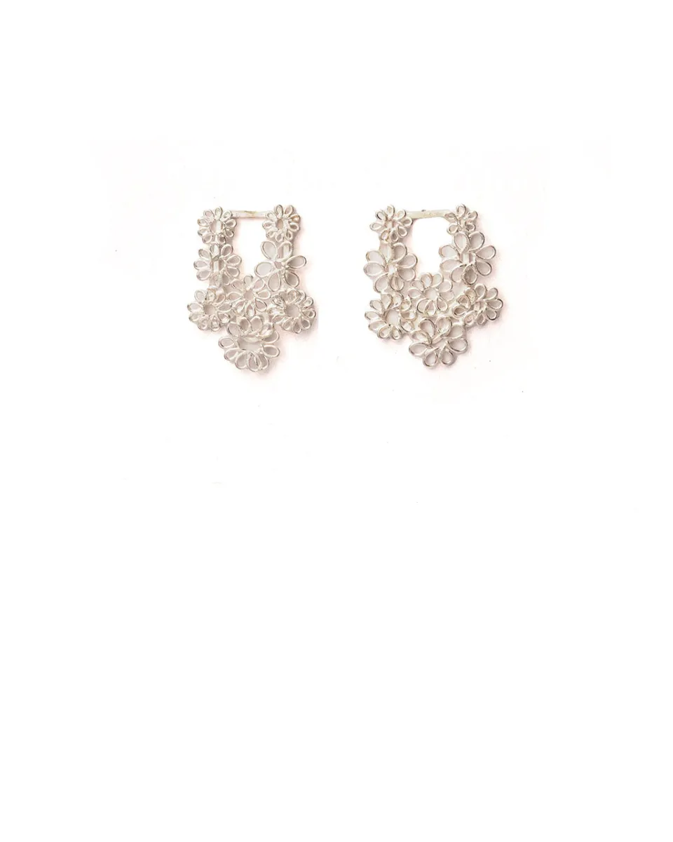 TA-DAAN Lace Silver Filigree Earrings
