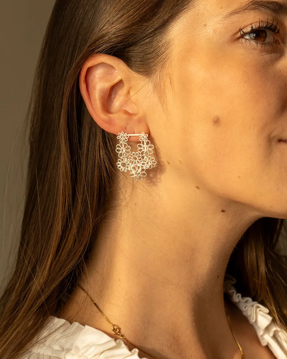 TA-DAAN Lace Silver Filigree Earrings