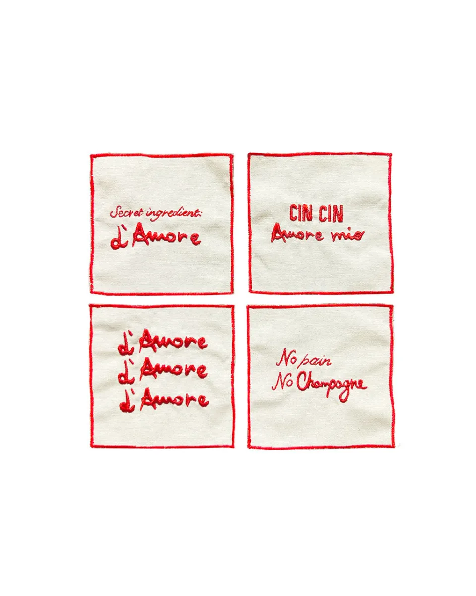 TA-DAAN L'Amore - Set of 4 Cocktail Napkins