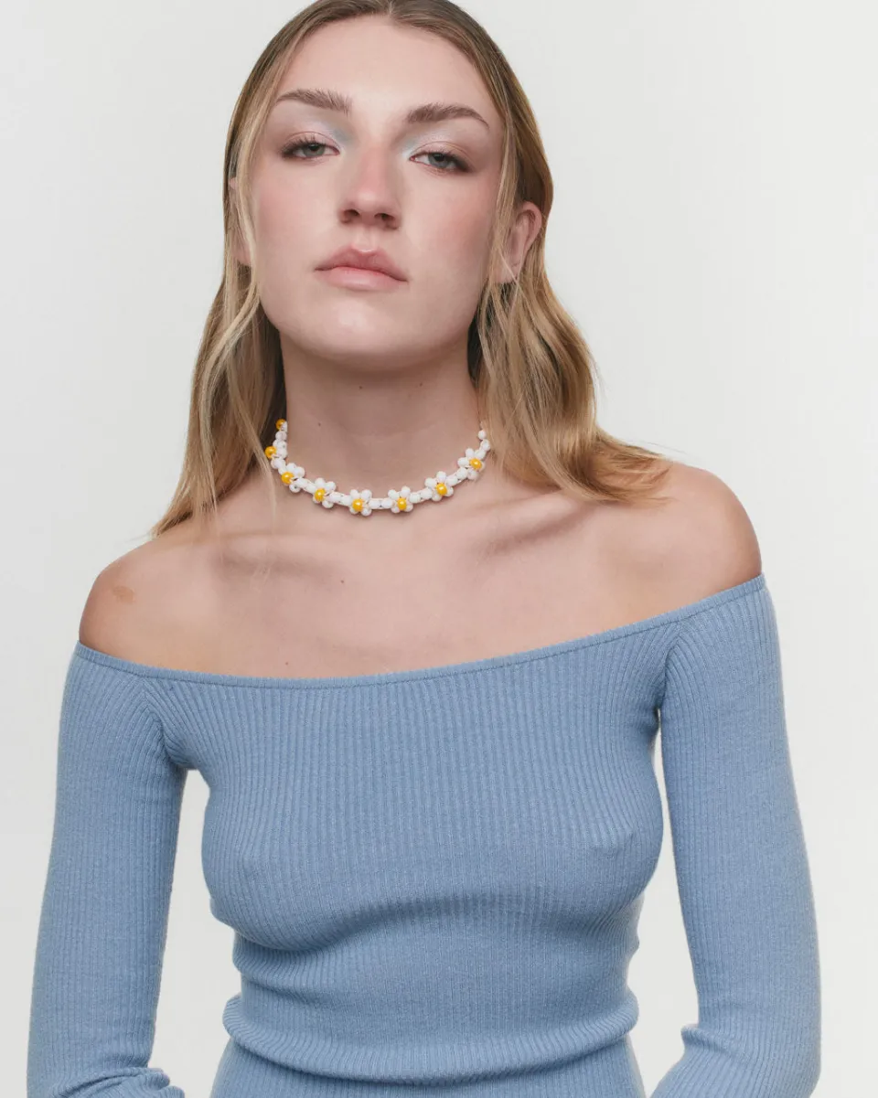 TA-DAAN Large Glass Beads Fleur Choker