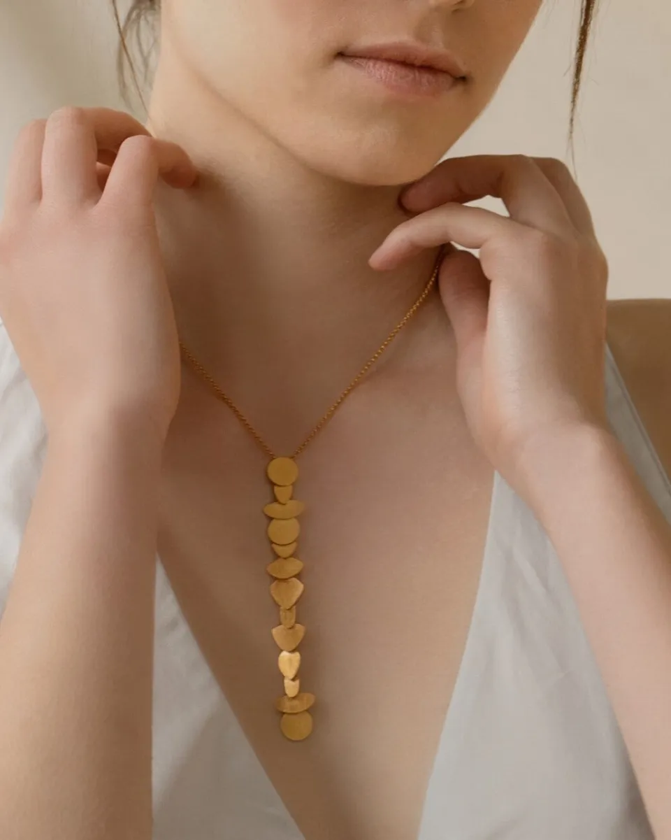 TA-DAAN Long Golden Venus Necklace