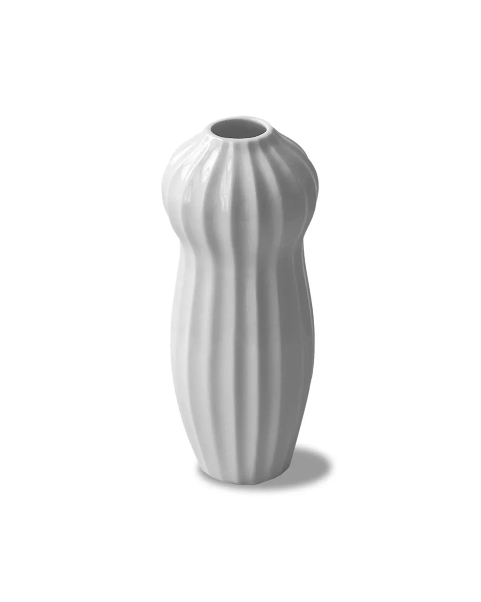 TA-DAAN Maja ribbed porcelain Ikebana vase