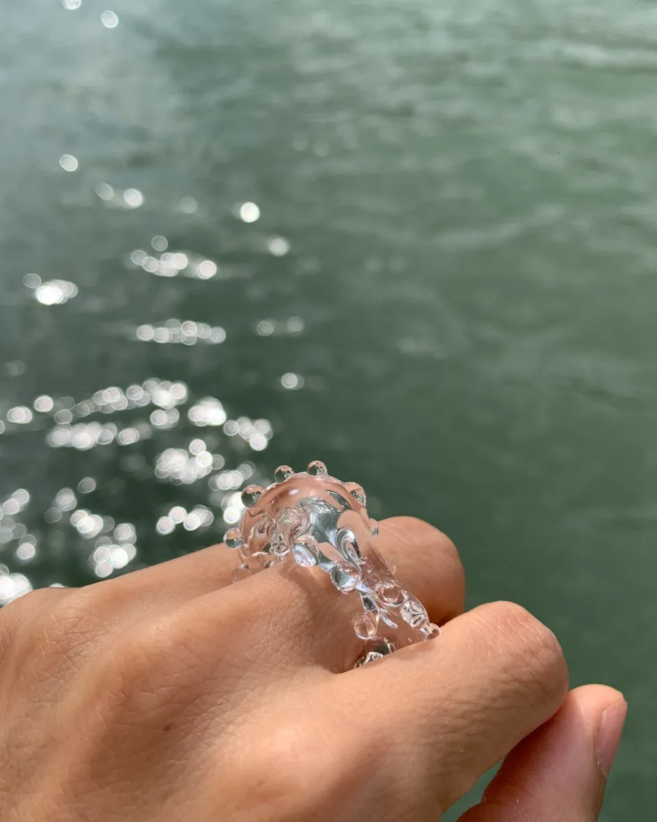 TA-DAAN Make Some Waves - Murano glass ring