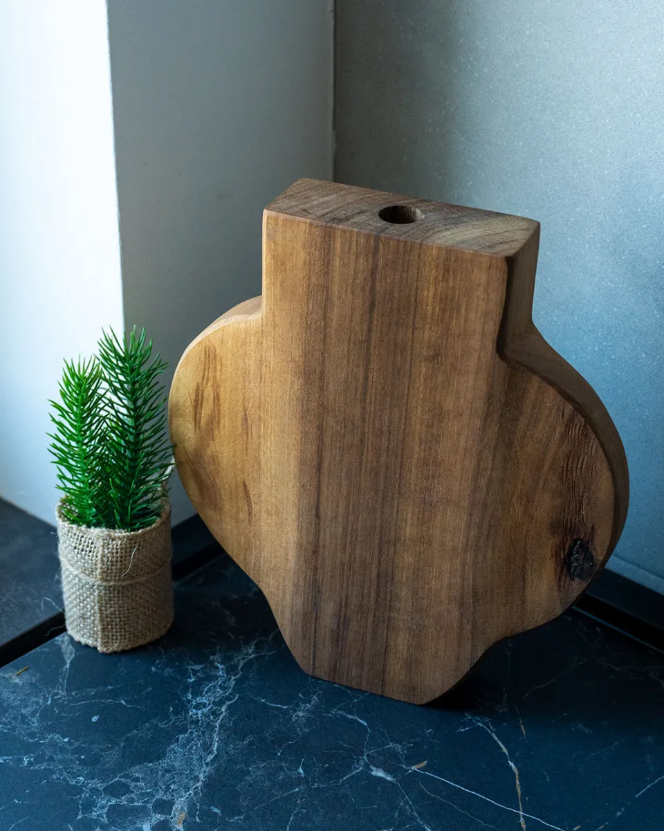 TA-DAAN Mariposa Textured Wood Vase