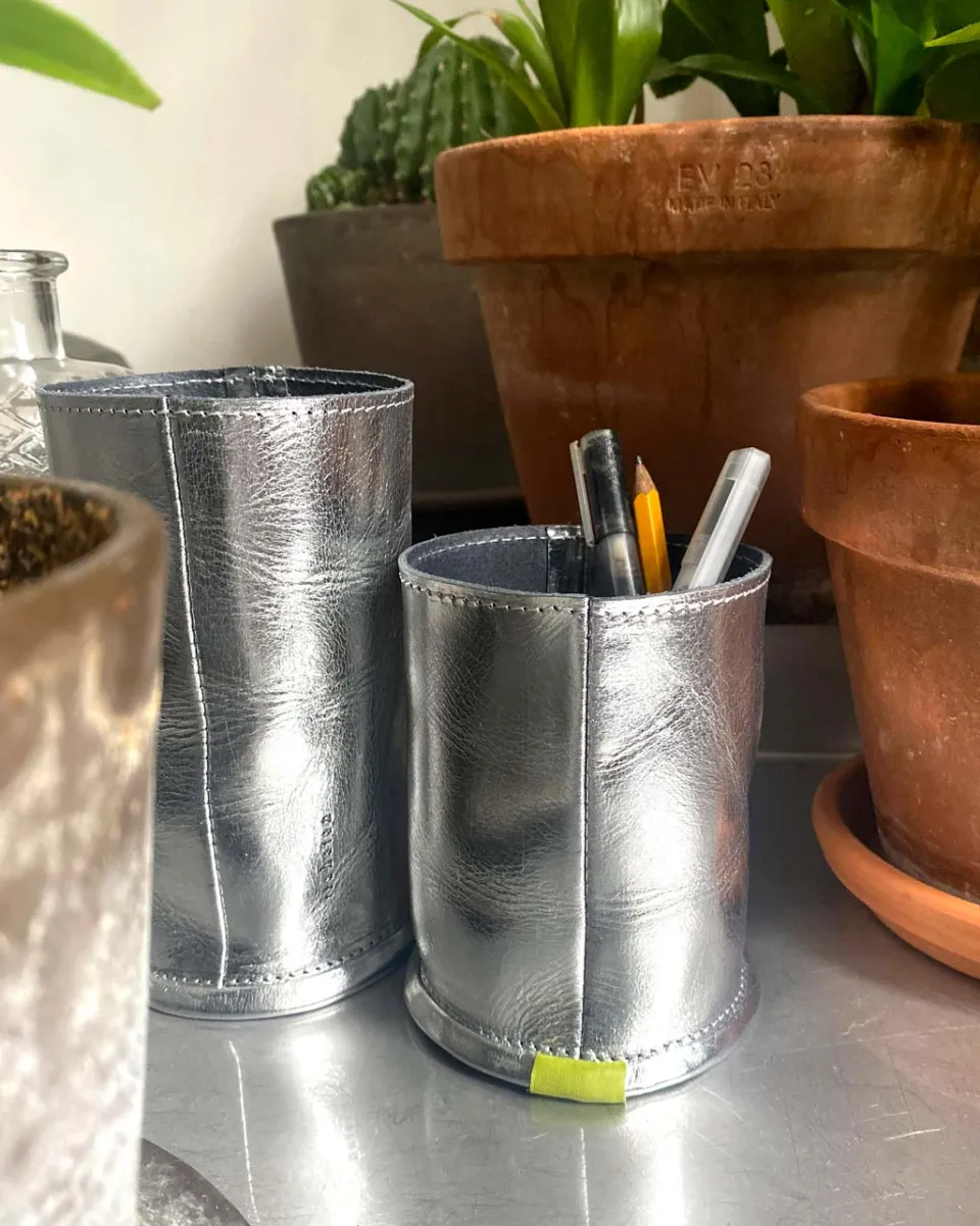 TA-DAAN Mini Leather Canister tall
