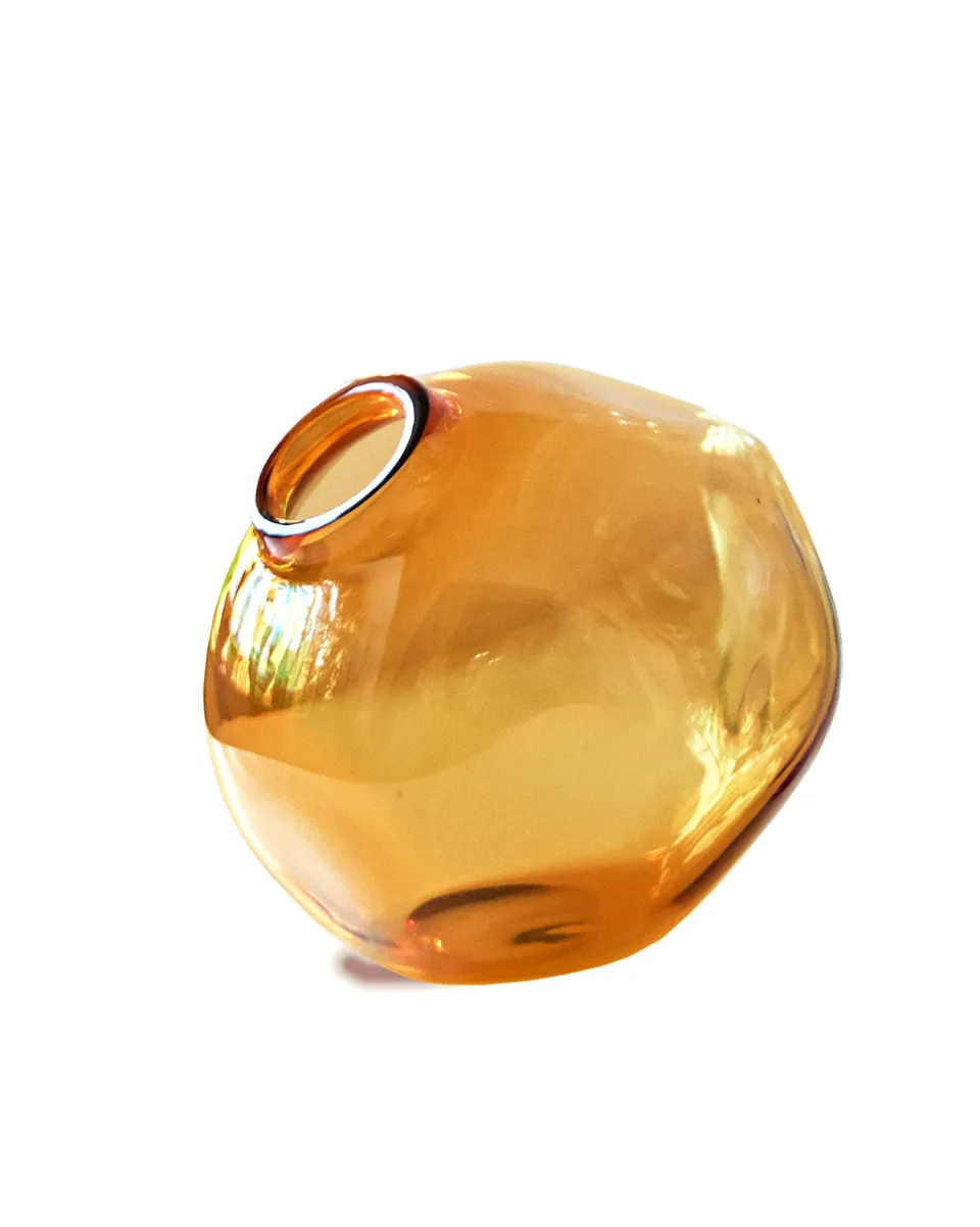 TA-DAAN NUVOLA Amber Crystal Glass Vase