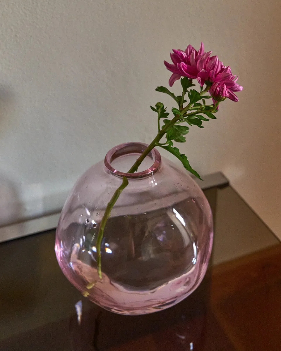 TA-DAAN NUVOLA Pink Crystal Glass Vase
