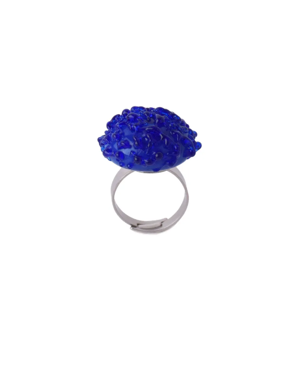 TA-DAAN Ocean Blue Jellyfish Glass Ring