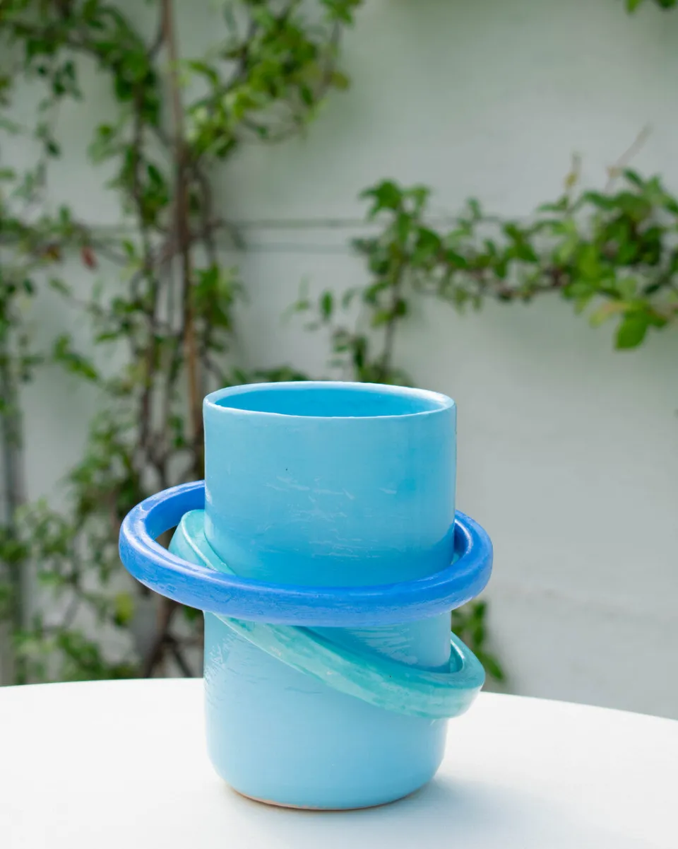 TA-DAAN Paduang vase - Bright blue