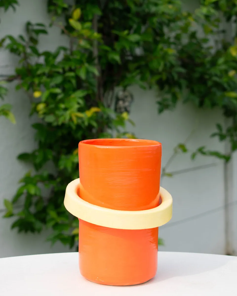 TA-DAAN Paduang vase - Flame orange & yellow
