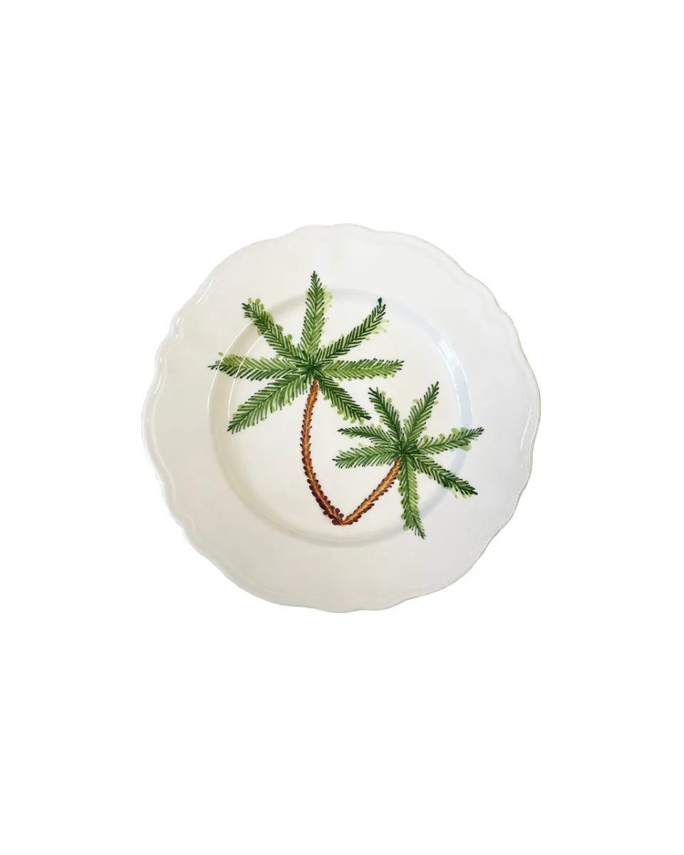 TA-DAAN Palm Trees scalloped dining plates - Set of 4