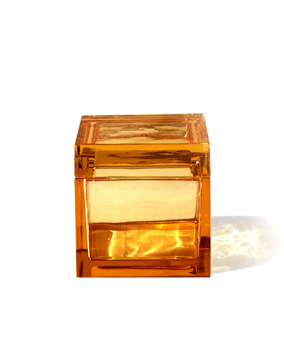 TA-DAAN PALMI Amber Crystal Glass Box