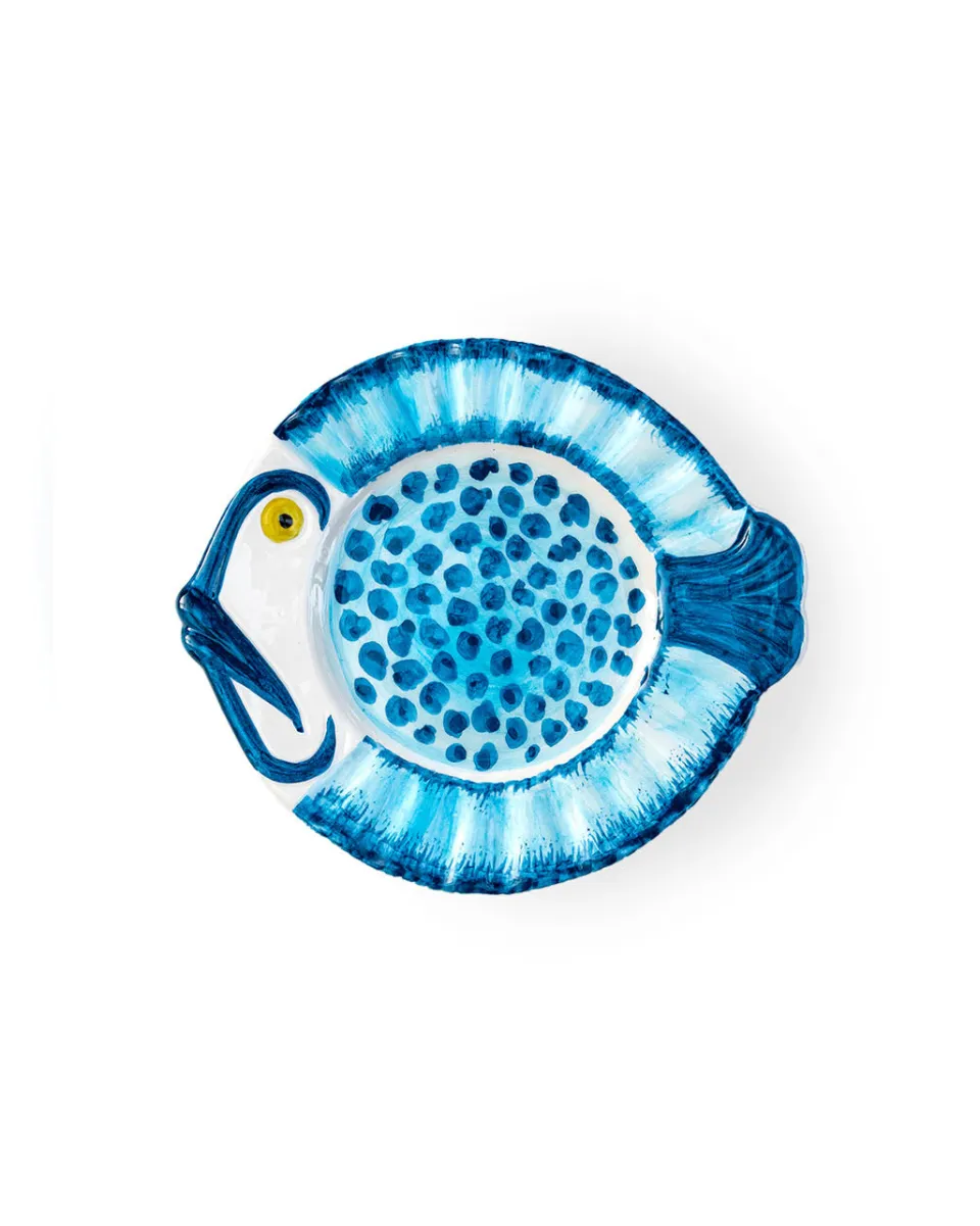 TA-DAAN Pampelonne blue dotted fish plate