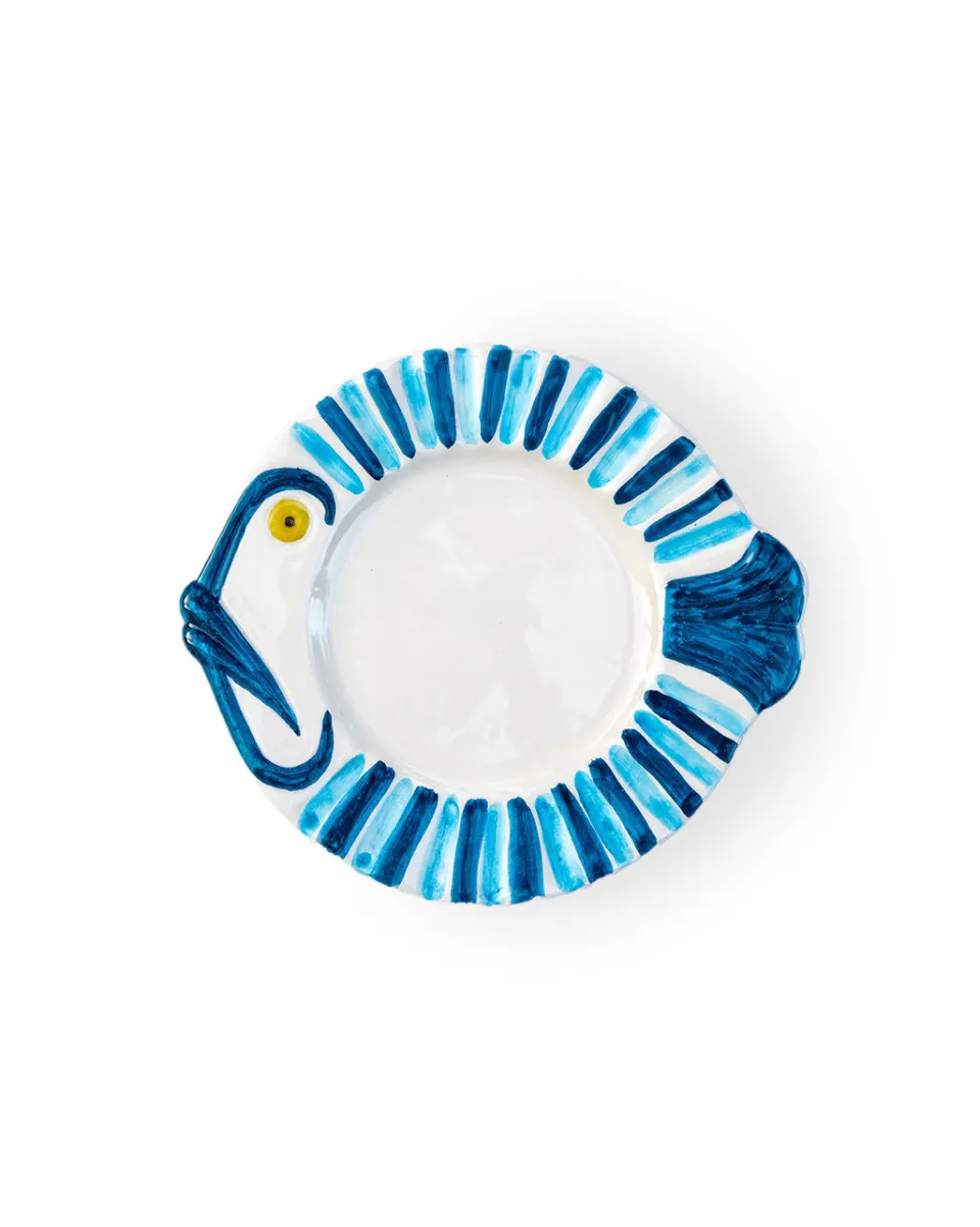 TA-DAAN Pampelonne blue striped fish plate