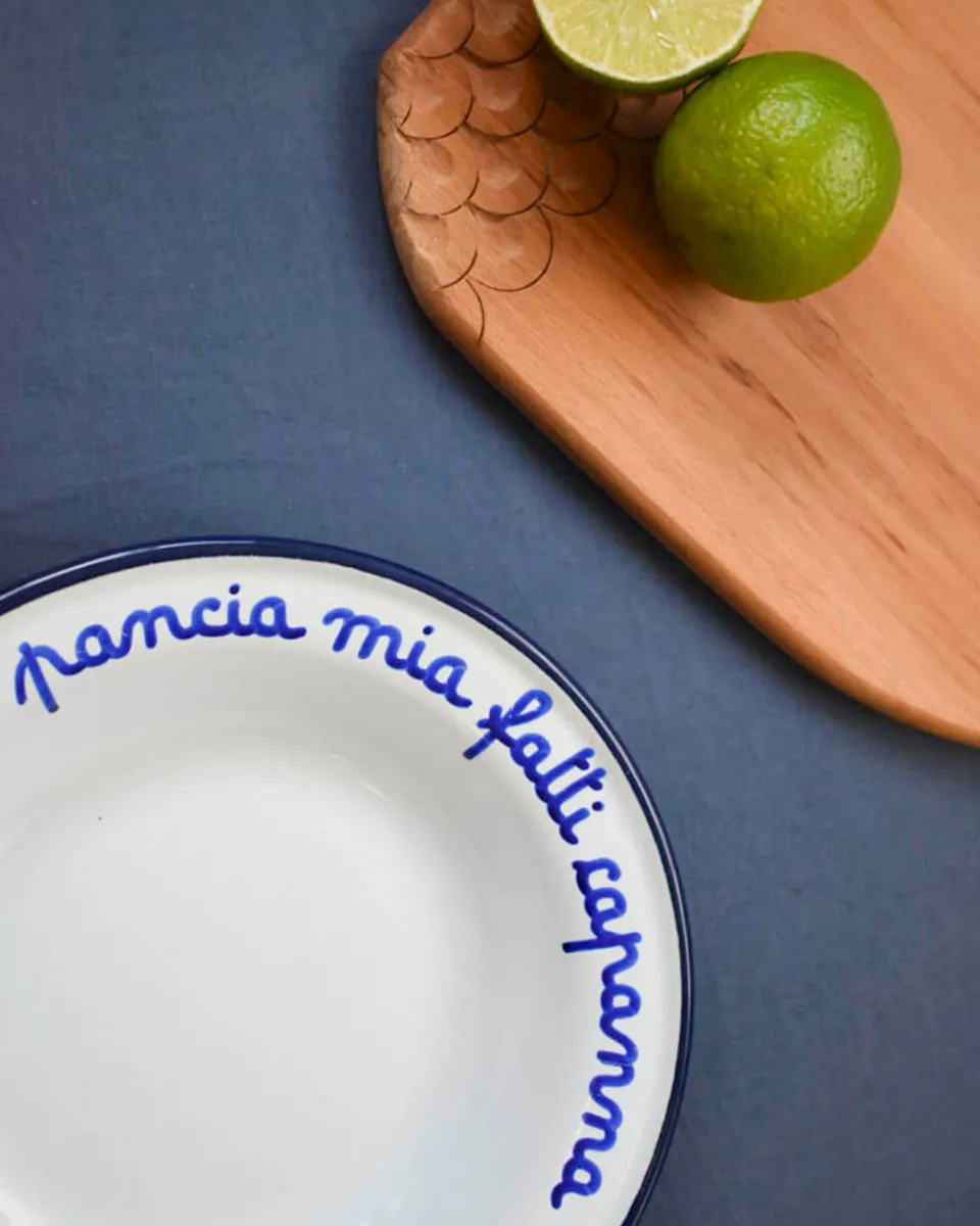 TA-DAAN Pancia mia fatti capanna enamel deep plate